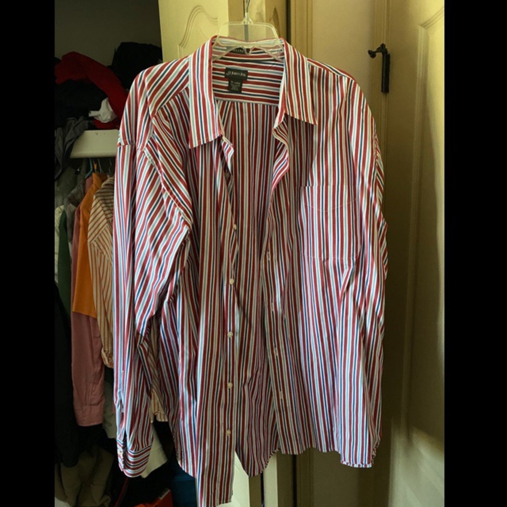Red and Blue Stripped Button Down